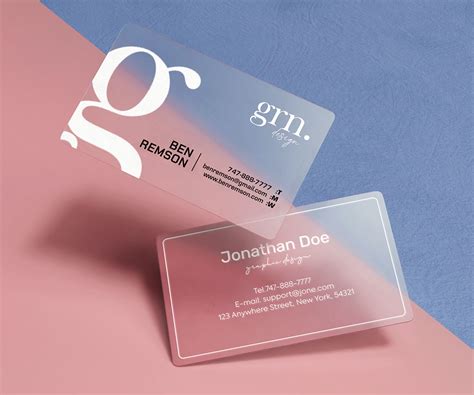 transparent clear plastic business cards.